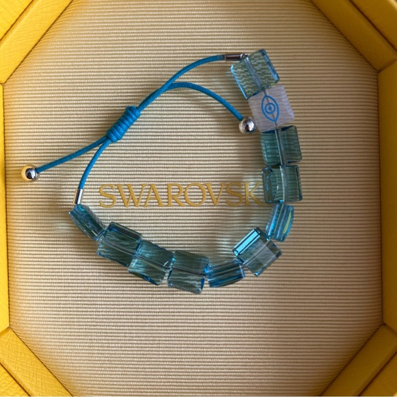 Swarovski Letra Evil Eye Blue Crystal Adjustable Cord Bracelet - Picture 4 of 6